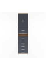 Arges Dolap 3 Raflı 6 Çekmeceli 2 Kapaklı 60x30x243