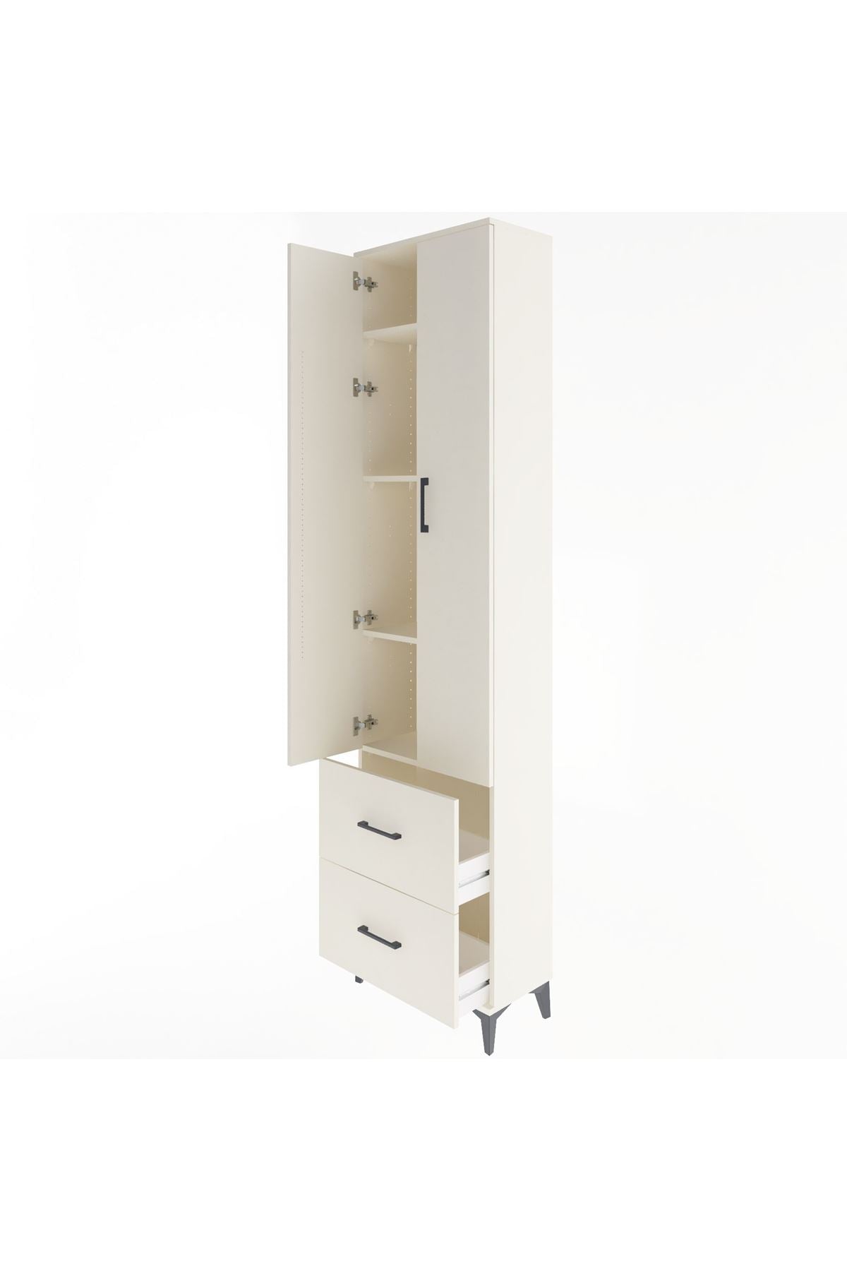 Arges Dolap 4 Raflı 2 Çekmeceli 2 Kapaklı 60x30x243 Aytaşı-Aytaşı