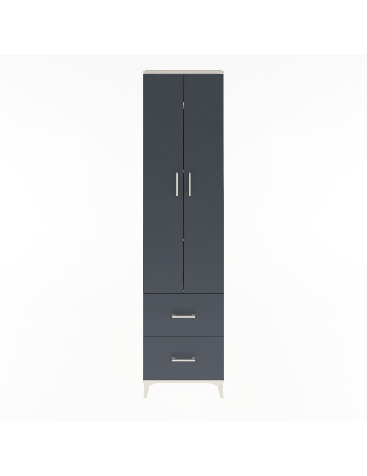 Arges Dolap 4 Raflı 2 Çekmeceli 2 Kapaklı 60x30x243 Aytaşı-Antrasit