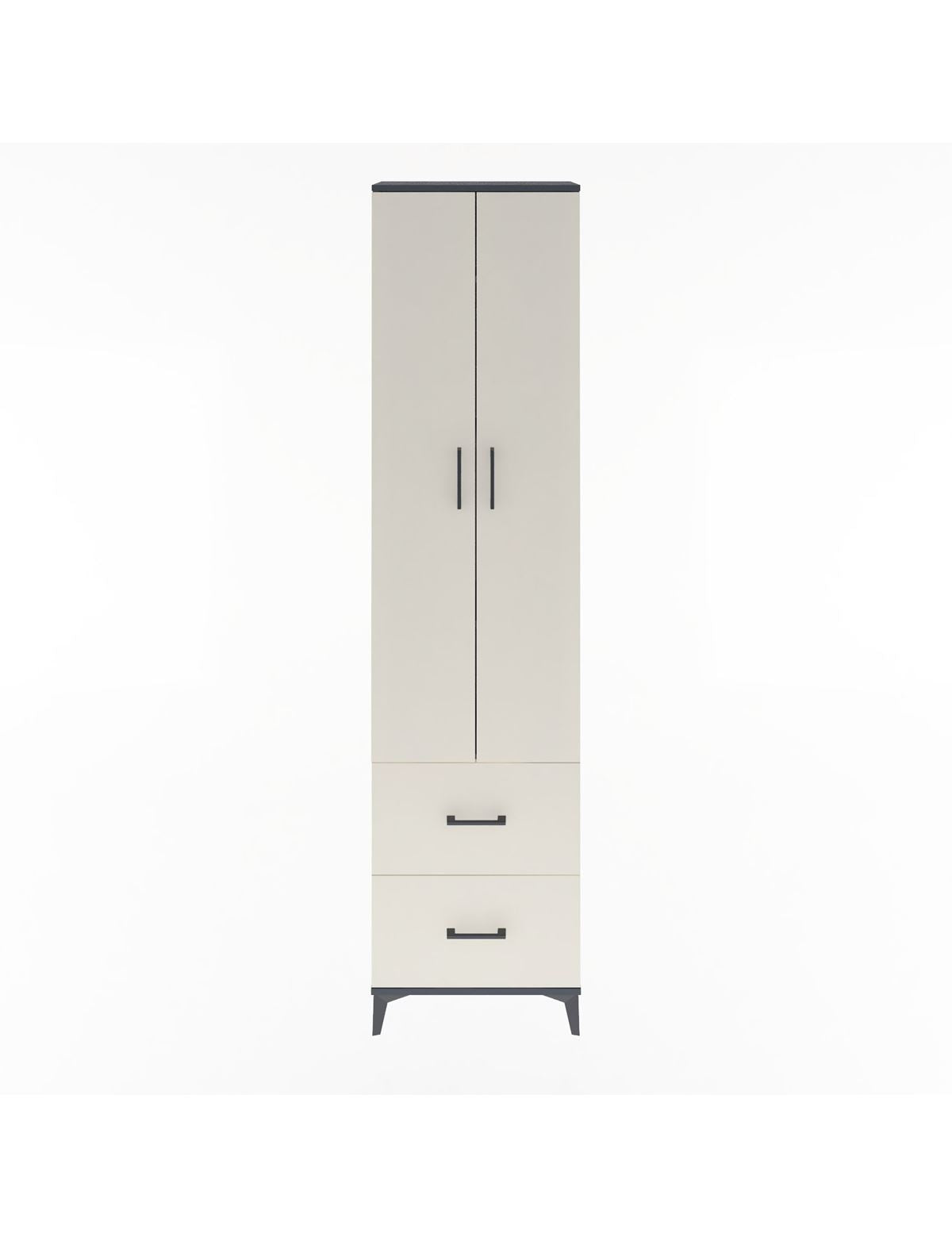 Arges Dolap 4 Raflı 2 Çekmeceli 2 Kapaklı 60x30x243 Antrasit-Aytaşı