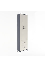 Arges Dolap 4 Raflı 2 Çekmeceli 2 Kapaklı 60x30x243 Antrasit-Aytaşı