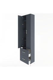 Arges Dolap 4 Raflı 2 Çekmeceli 2 Kapaklı 60x30x243 Antrasit-Antrasit