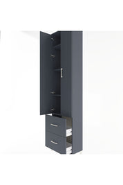 Arges Dolap 4 Raflı 2 Çekmeceli 2 Kapaklı 60x30x243 Antrasit-Antrasit