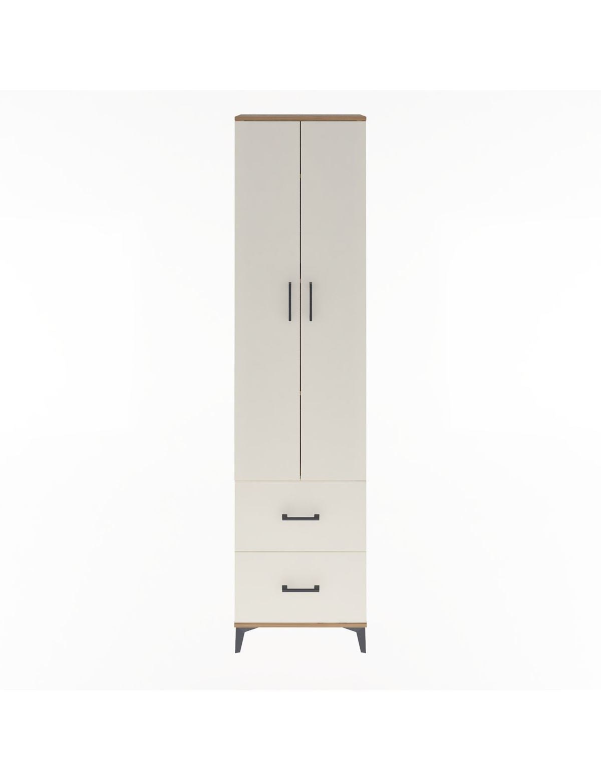 Arges Dolap 4 Raflı 2 Çekmeceli 2 Kapaklı 60x30x243 Çam-Aytaşı