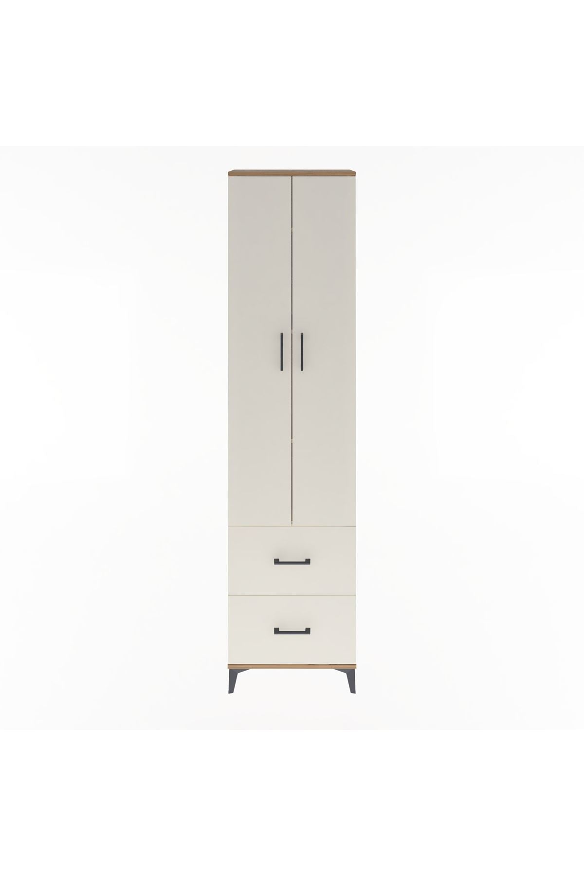 Arges Dolap 4 Raflı 2 Çekmeceli 2 Kapaklı 60x30x243 Çam-Aytaşı