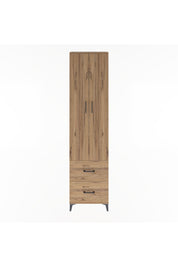 Arges Dolap 4 Raflı 2 Çekmeceli 2 Kapaklı 60x30x243 Çam-Çam