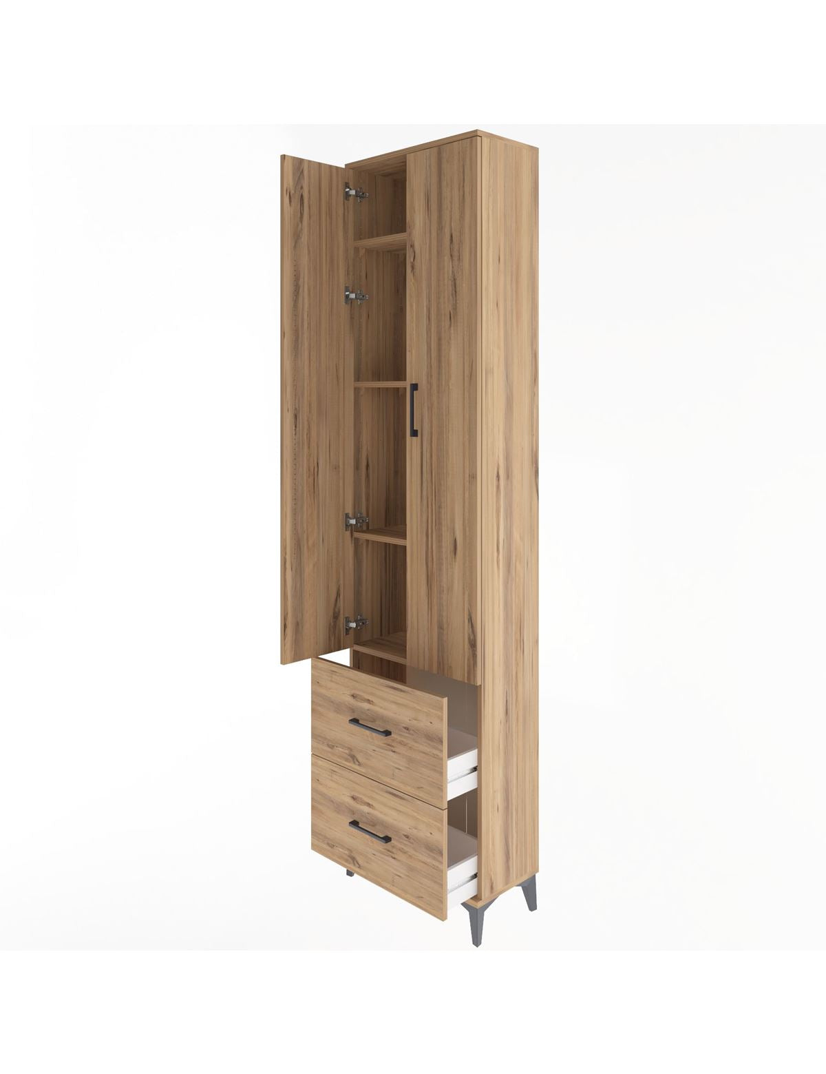Arges Dolap 4 Raflı 2 Çekmeceli 2 Kapaklı 60x30x243 - S32M051V9A