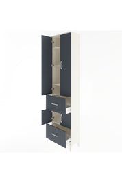 Arges Dolap 5 Raflı 2 Çekmeceli 4 Kapaklı 60x30x243 Aytaşı-Antrasit