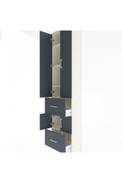 Arges Dolap 5 Raflı 2 Çekmeceli 4 Kapaklı 60x30x243 Aytaşı-Antrasit