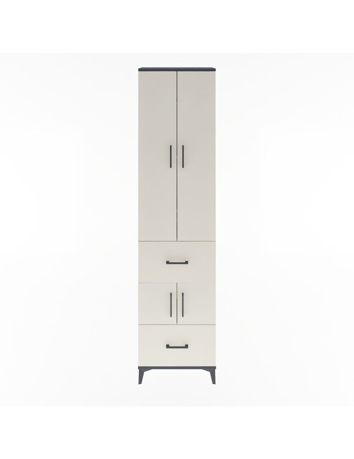 Arges Dolap 5 Raflı 2 Çekmeceli 4 Kapaklı 60x30x243 Antrasit-Aytaşı