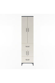 Arges Dolap 5 Raflı 2 Çekmeceli 4 Kapaklı 60x30x243 Antrasit-Aytaşı