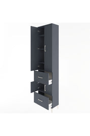 Arges Dolap 5 Raflı 2 Çekmeceli 4 Kapaklı 60x30x243 Antrasit-Antrasit