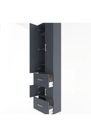 Arges Dolap 5 Raflı 2 Çekmeceli 4 Kapaklı 60x30x243 Antrasit-Antrasit