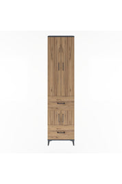 Arges Dolap 5 Raflı 2 Çekmeceli 4 Kapaklı 60x30x243 Antrasit-Çam