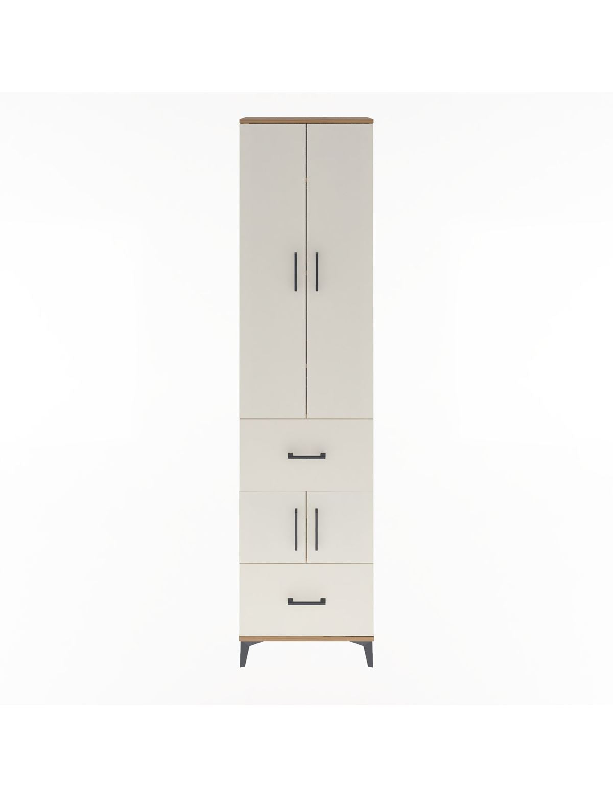 Arges Dolap 5 Raflı 2 Çekmeceli 4 Kapaklı 60x30x243 Çam-Aytaşı