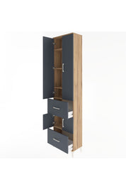 Arges Dolap 5 Raflı 2 Çekmeceli 4 Kapaklı 60x30x243 - S32M052V8A