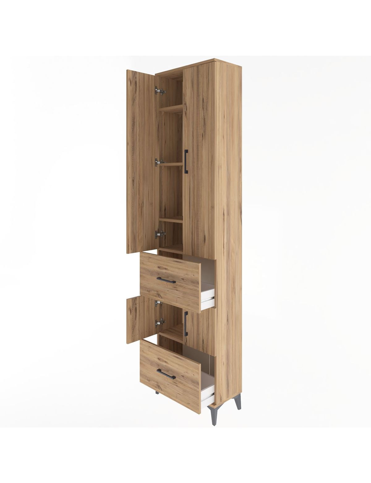 Arges Dolap 5 Raflı 2 Çekmeceli 4 Kapaklı 60x30x243 - S32M052V9A