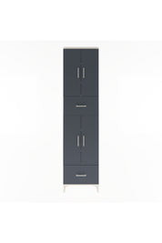 Arges Dolap 6 Raflı 2 Çekmeceli 4 Kapaklı 60x30x243 Aytaşı-Antrasit