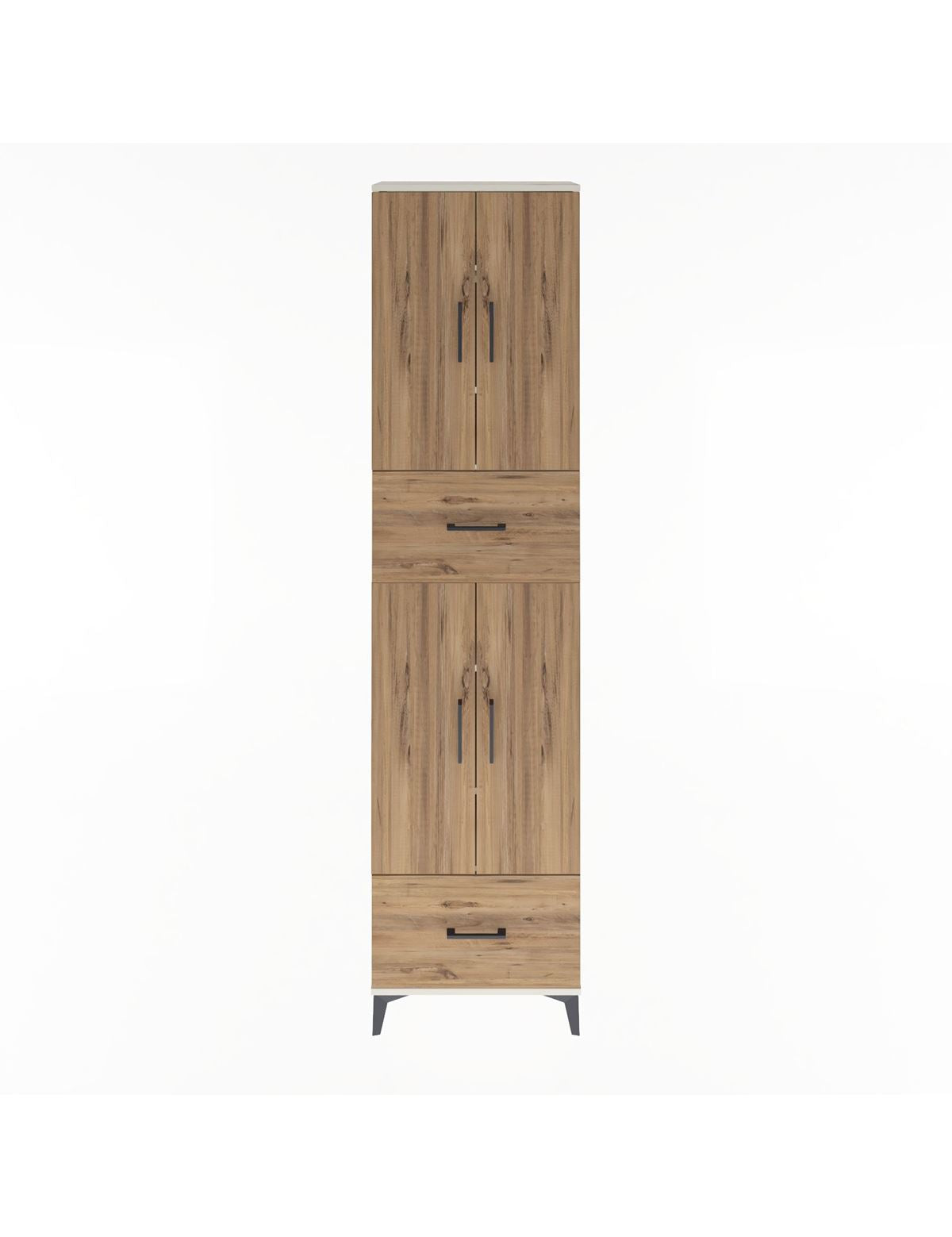 Arges Dolap 6 Raflı 2 Çekmeceli 4 Kapaklı 60x30x243 Aytaşı-Çam