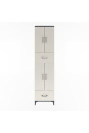 Arges Dolap 6 Raflı 2 Çekmeceli 4 Kapaklı 60x30x243 Antrasit-Aytaşı