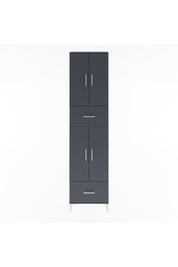 Arges Dolap 6 Raflı 2 Çekmeceli 4 Kapaklı 60x30x243 Antrasit-Antrasit