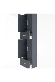 Arges Dolap 6 Raflı 2 Çekmeceli 4 Kapaklı 60x30x243 Antrasit-Antrasit