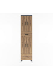 Arges Dolap 6 Raflı 2 Çekmeceli 4 Kapaklı 60x30x243 Antrasit-Çam