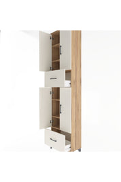 Arges Dolap 6 Raflı 2 Çekmeceli 4 Kapaklı 60x30x243 Çam-Aytaşı