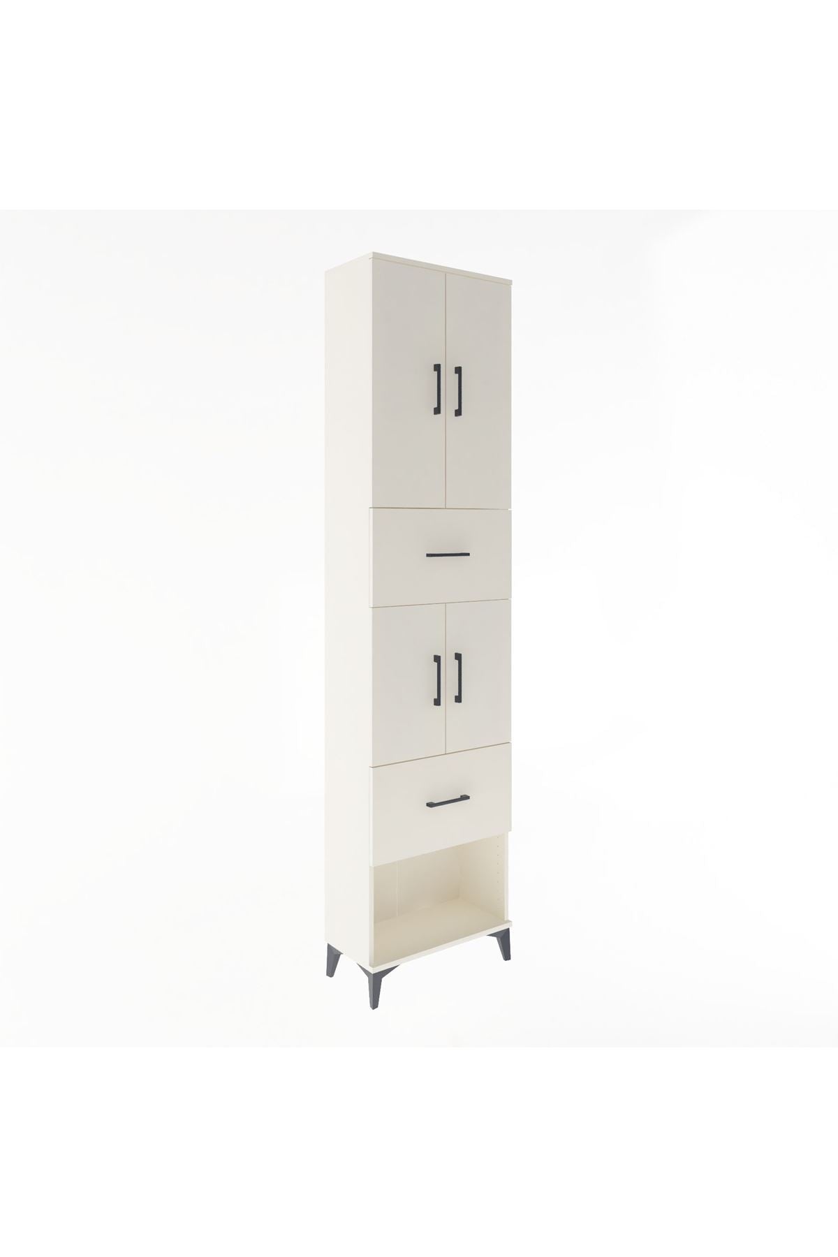 Arges Dolap 5 Raflı 2 Çekmeceli 4 Kapaklı 60x30x243 Aytaşı-Aytaşı