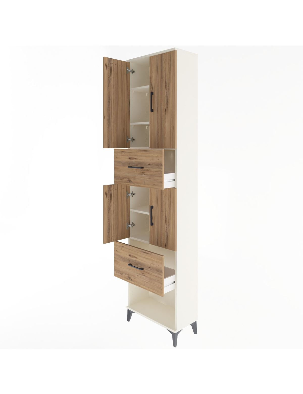 Arges Dolap 5 Raflı 2 Çekmeceli 4 Kapaklı 60x30x243 - S32M054V3A