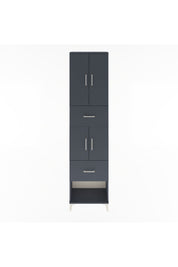 Arges Dolap 5 Raflı 2 Çekmeceli 4 Kapaklı 60x30x243 Antrasit-Antrasit