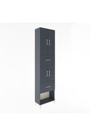 Arges Dolap 5 Raflı 2 Çekmeceli 4 Kapaklı 60x30x243 Antrasit-Antrasit