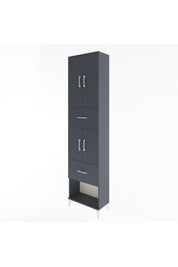 Arges Dolap 5 Raflı 2 Çekmeceli 4 Kapaklı 60x30x243 Antrasit-Antrasit