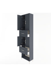 Arges Dolap 5 Raflı 2 Çekmeceli 4 Kapaklı 60x30x243 Antrasit-Antrasit