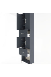 Arges Dolap 5 Raflı 2 Çekmeceli 4 Kapaklı 60x30x243 Antrasit-Antrasit
