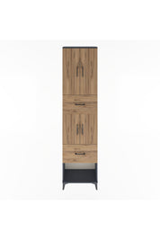 Arges Dolap 5 Raflı 2 Çekmeceli 4 Kapaklı 60x30x243 Antrasit-Çam