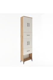 Arges Dolap 5 Raflı 2 Çekmeceli 4 Kapaklı 60x30x243 Çam-Aytaşı