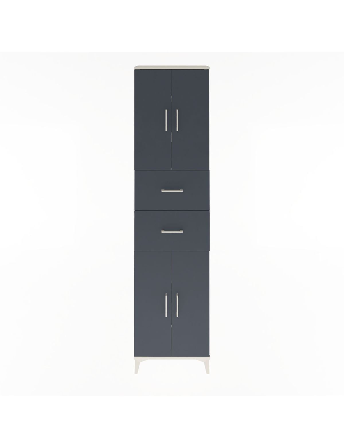 Arges Dolap 5 Raflı 2 Çekmeceli 4 Kapaklı 60x30x243 Aytaşı-Antrasit