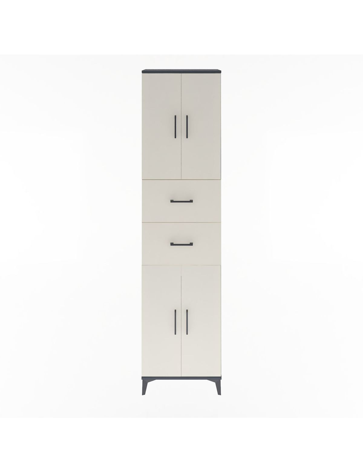 Arges Dolap 5 Raflı 2 Çekmeceli 4 Kapaklı 60x30x243 Antrasit-Aytaşı