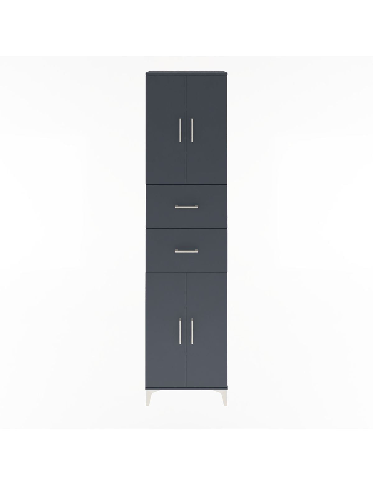 Arges Dolap 5 Raflı 2 Çekmeceli 4 Kapaklı 60x30x243 Antrasit-Antrasit