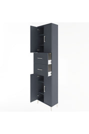 Arges Dolap 5 Raflı 2 Çekmeceli 4 Kapaklı 60x30x243 Antrasit-Antrasit