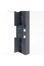 Arges Dolap 5 Raflı 2 Çekmeceli 4 Kapaklı 60x30x243 Antrasit-Antrasit