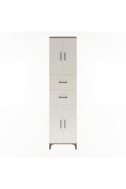 Arges Dolap 5 Raflı 2 Çekmeceli 4 Kapaklı 60x30x243 Çam-Aytaşı