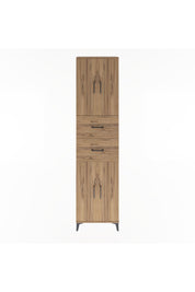 Arges Dolap 5 Raflı 2 Çekmeceli 4 Kapaklı 60x30x243 Çam-Çam