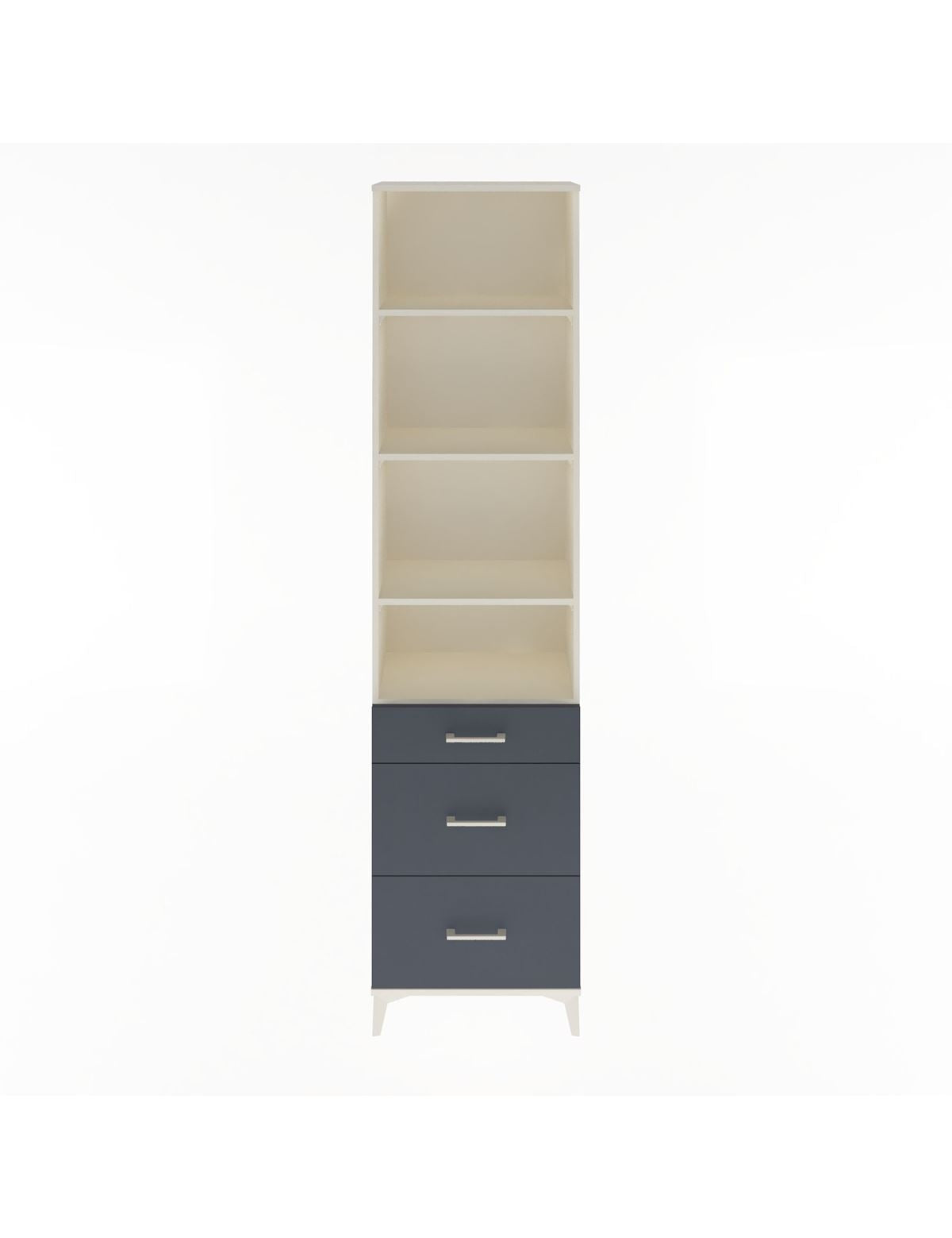 Arges Dolap 4 Raflı 3 Çekmeceli 60x30x243 Aytaşı-Antrasit