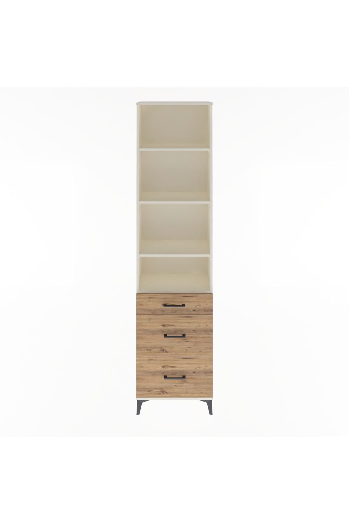 Arges Dolap 4 Raflı 3 Çekmeceli 60x30x243 Aytaşı-Çam