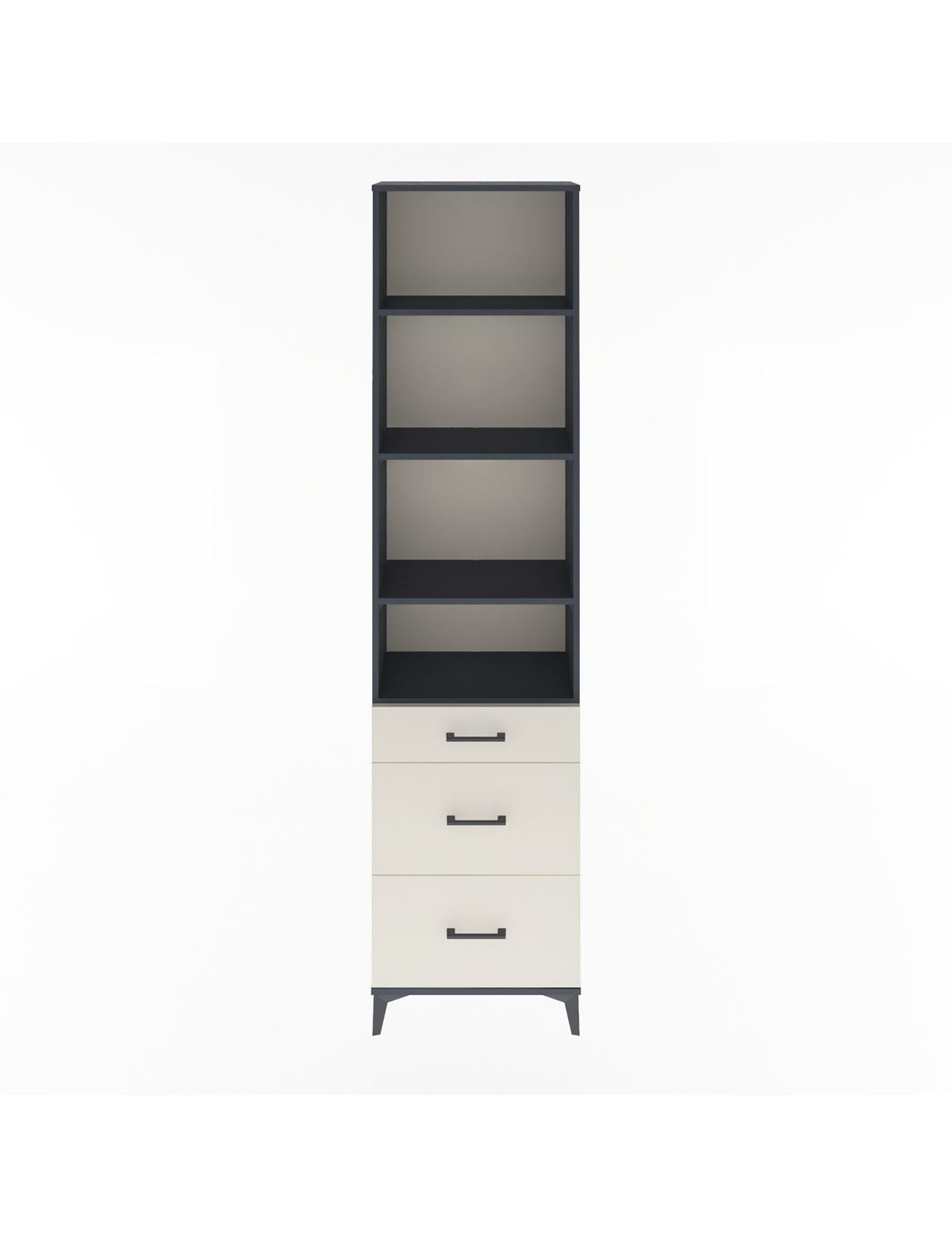 Arges Dolap 4 Raflı 3 Çekmeceli 60x30x243 Antrasit-Aytaşı