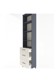 Arges Dolap 4 Raflı 3 Çekmeceli 60x30x243 Antrasit-Aytaşı