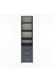 Arges Dolap 4 Raflı 3 Çekmeceli 60x30x243 Antrasit-Antrasit