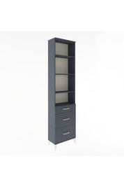 Arges Dolap 4 Raflı 3 Çekmeceli 60x30x243 Antrasit-Antrasit